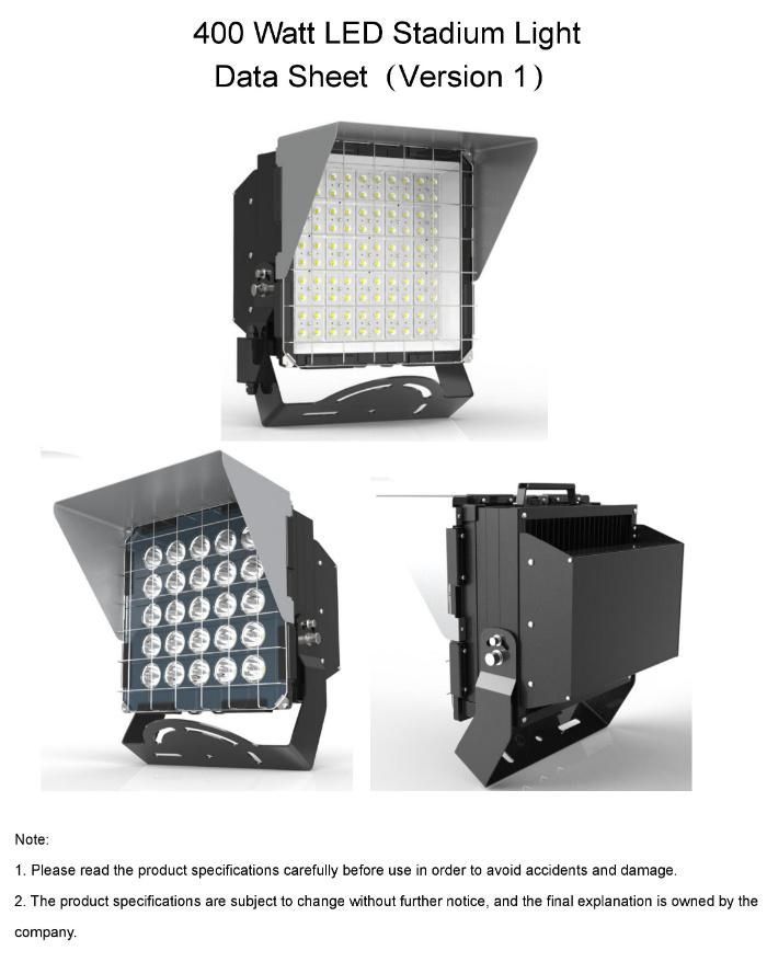 High Lumen 400W Square High Mast Construction Site/ Sports Stadium LED Lighting