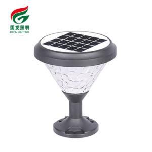 Super Bright Outdoor Courtyard Standing Aluminum PC Black LED Soalr Gate Lamp Pillar European Garden Light