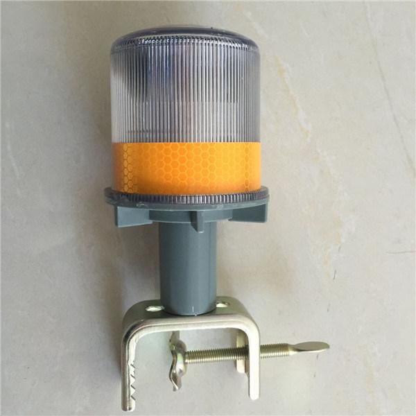 Traffic Cone Light Solar LED Warning Lamp with Metal Clip