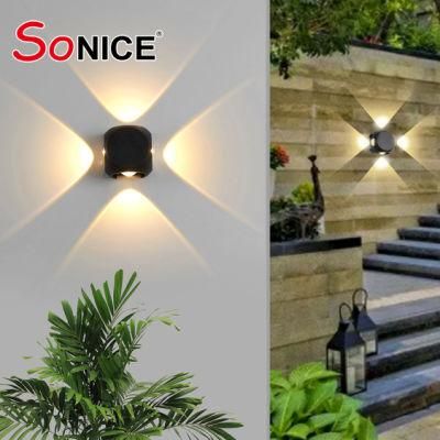 Waterproof High Luminous Die Casting Aluminium Cube RGB Outdoor LED Wall Lights with Sensor for Household Hotel Corridor Garden