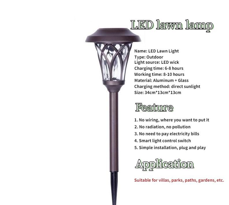 Solar LED Landscape Light Wall Lamp Waterproof Outdoor Garden Light