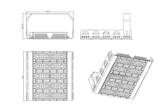 Chinoiserie 250W LED Flood Lamp with Good Thermal Dissipation LED Project Lamp