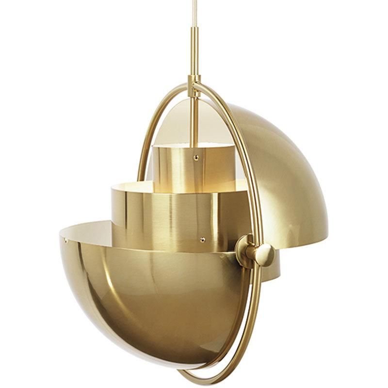 2022 Nordic Classic Pendant Lamp Electroplated Copper Lamp Designer Model Room Bar Cafe Semicircle Deformation Pendant Light