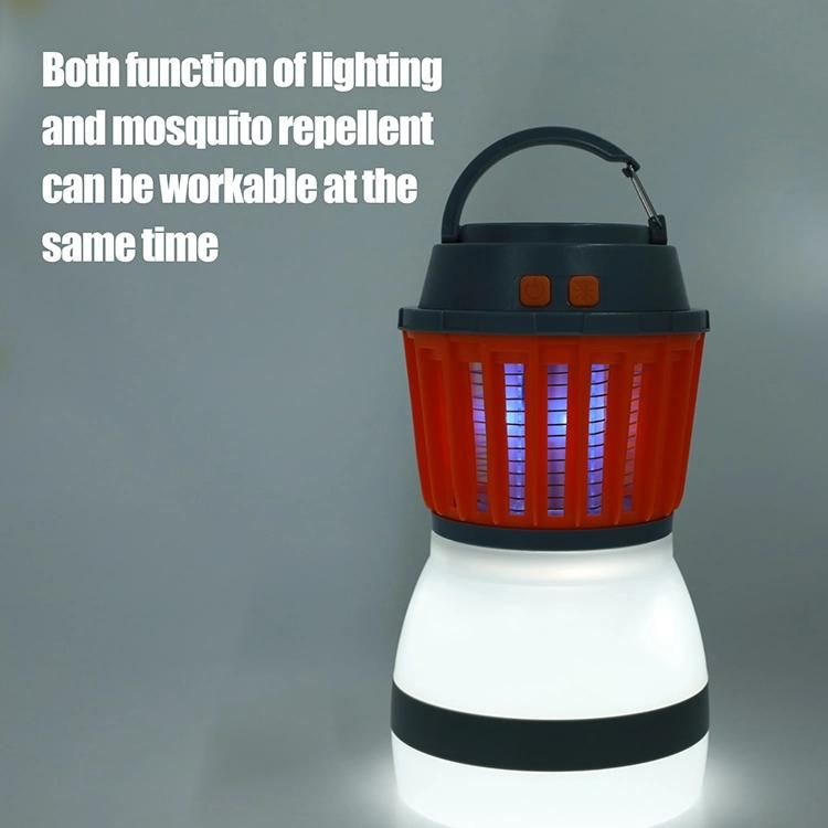 Waterproof IP67 USB Powered UV LED Outdoor Camping Light & Mosquito Killer Trap Lamp with Solar Panel