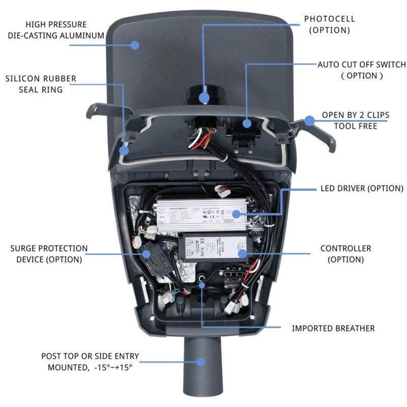 LED Street Lighting with NEMA Socket and Daylight Switch