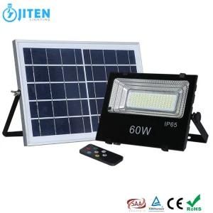 60W Outdoor Lighting Aluminum Projector Rechargeable LED Flood Lamp with Solar Panel