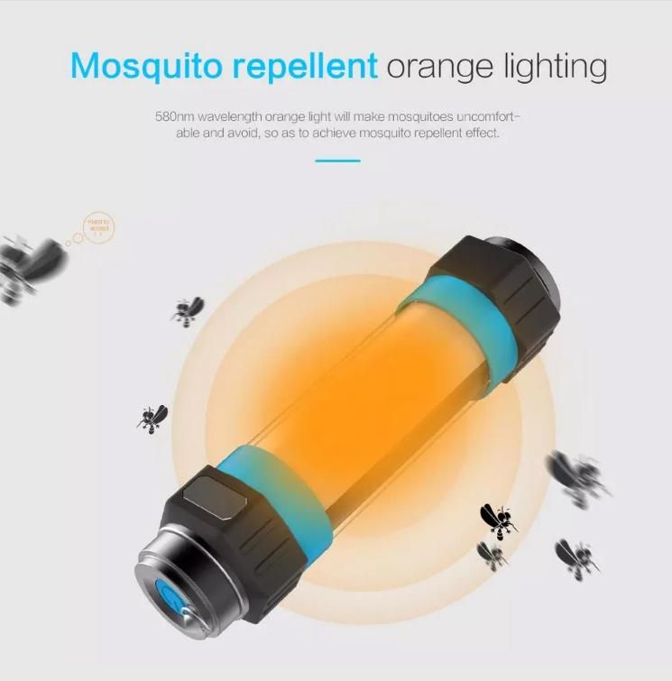 Waterproof LED Flashlight Mosquito Repellent Emergency Multifunction Camping Light