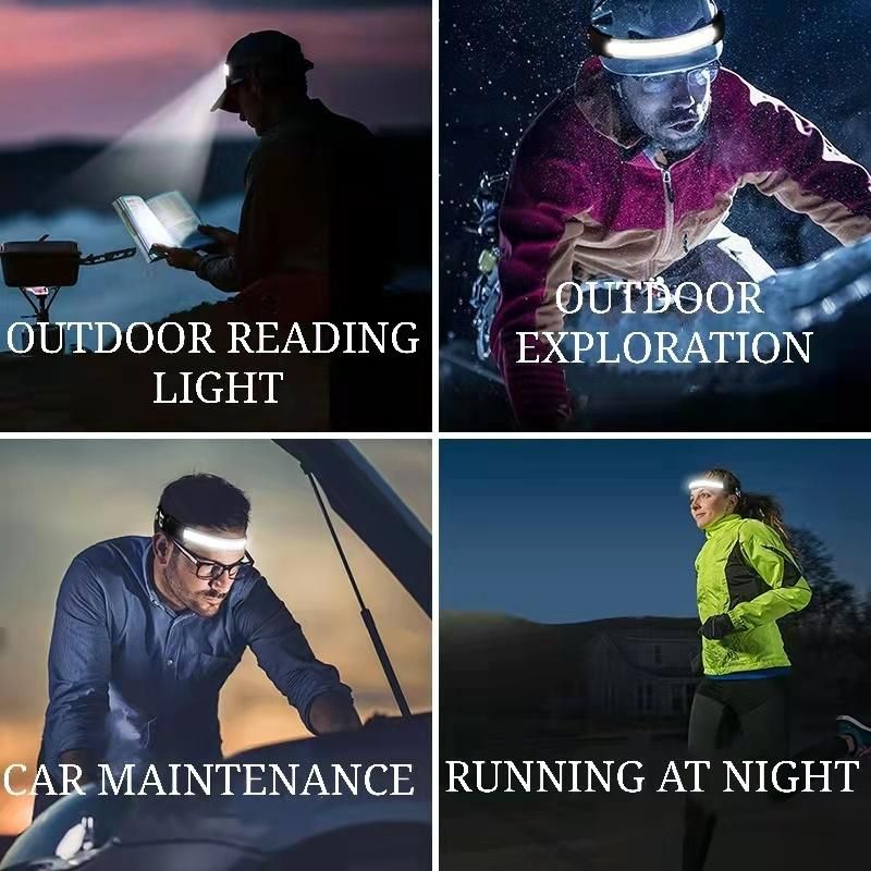 Outdoor COB Headlight 3AAA Battery Multifunctional Waterproof LED Headlamp