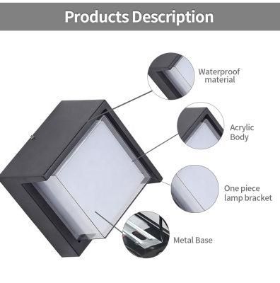 Die Casting Aluminium Surface Mounted Square Contemporary LED Wall Lights for Household Hotel Garden Villa Building Corridor