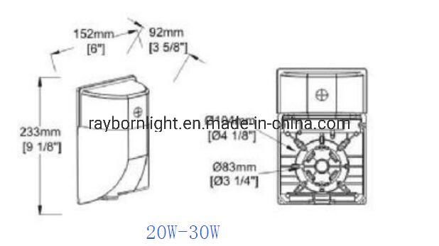 Aluminum Outdoor Commercial Industrial 30W 45W 60W IP65 LED Wall Pack Light