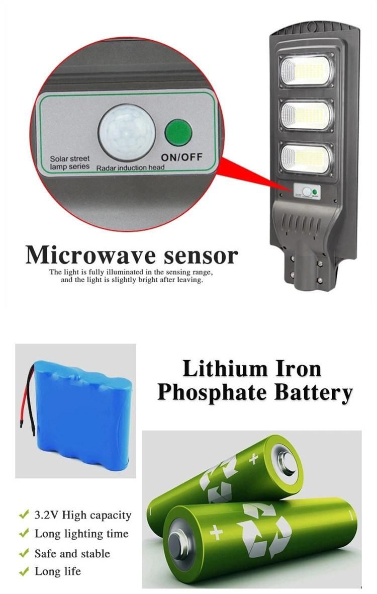 ABS Integrated Optical Sensor and Radar Sensor 150W LED Street Solar Light