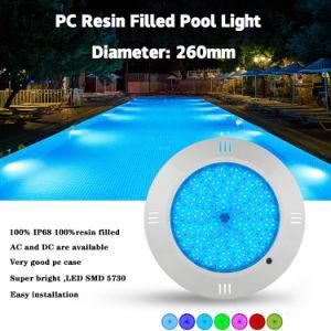 Super Hot Sale 18W AC Warm/Cool White PC Resin Filled Wall Mounted LED Swimming Pool Light