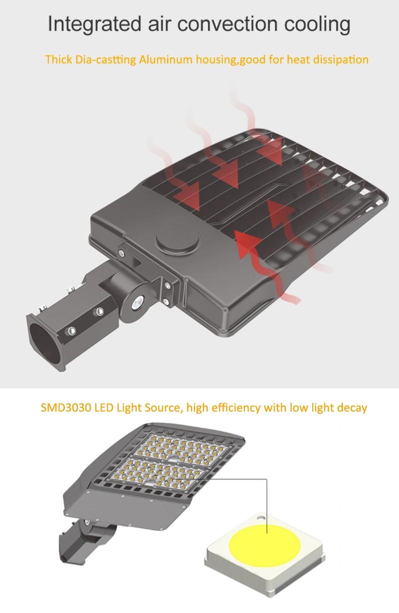 5 Years Warranty Meanwell IP65 Parking Lot 80W 100W 150W 200W 300W Roadway Shoebox Lamp Good Price LED Street Light