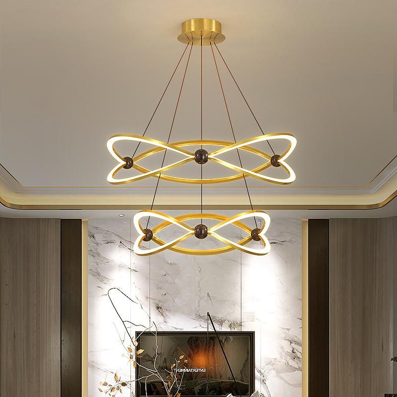 2022 Modern European Rings Chandelier LED Dining Pendant Light LED Lamp Decorative for Living Room Hotel Lobby Pendant Light