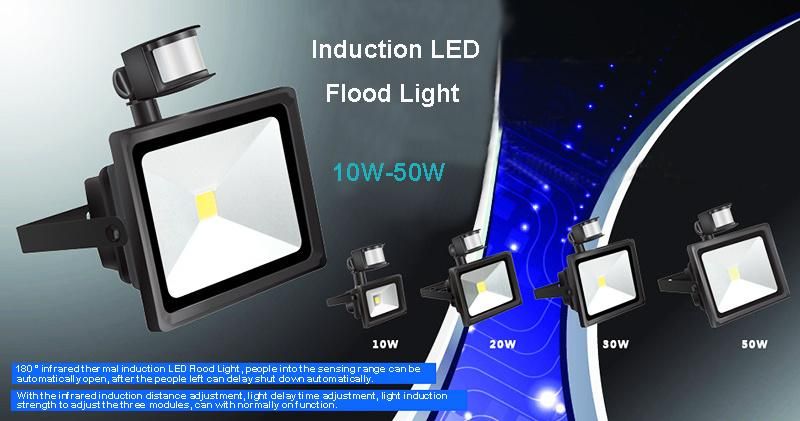 Factory Price Outdoor Reflector 30W 50W 100W LED Flood Light with Motion Sensor