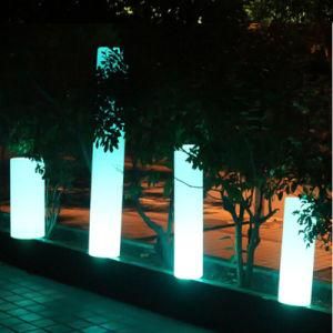 LED Lighting Round Pillar/Eco-Friendly PE Plastic LED Light for Garden