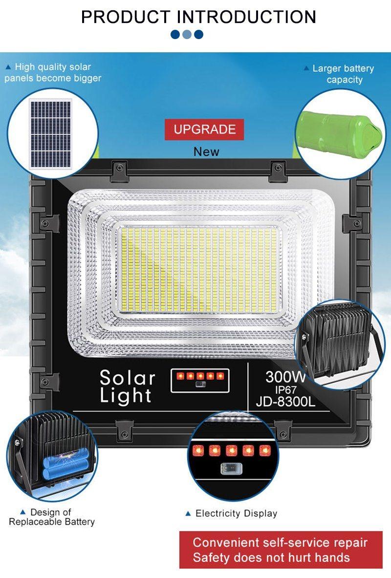 Waterproof IP67 Remote Control ABS 25W 40W 60W 100W 200W LED Solar Flood Light Solar Power Station