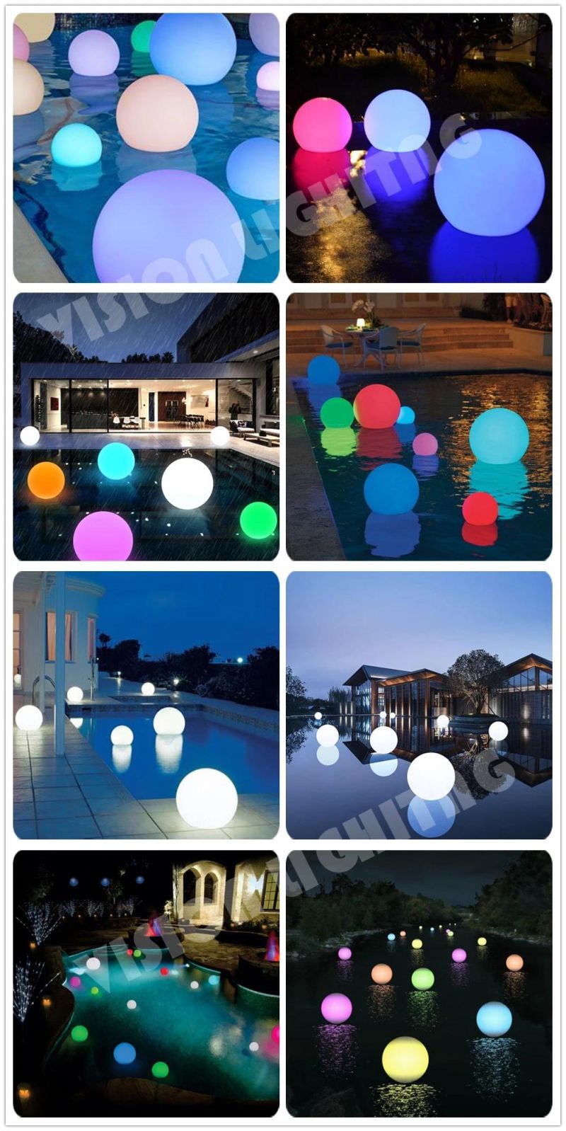 Portable Changeable Night Ball Light for Patio and Garden Decoration