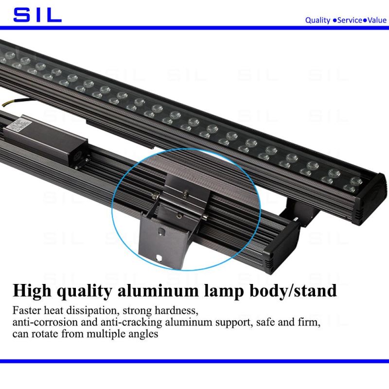 LED Wall Spot Light Aluminum Housing Outdoor Waterproof IP65 R/B/Y/W/G/RGBW 216W L1000mm LED Wall Washer Linear Light