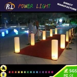 Plastic Furniture Indoor RGB LED Lighted Cylinder Pillar