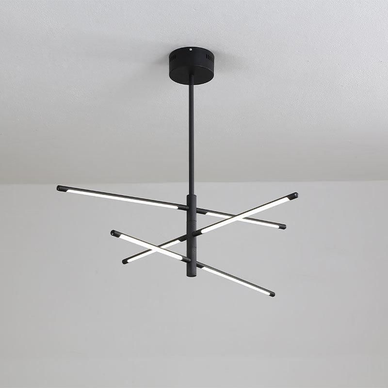 2022 Simple Modern Light Fixture Nordic Style Aluminum House Deco Pendant Creative Black Linear LED Light Pendant Free Shipping