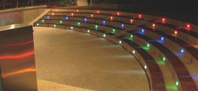 IP67 RGB Color Change Inground 12V Dimming Multicolor LED Recessed Floor Light Underground Light LED for Sidewalk