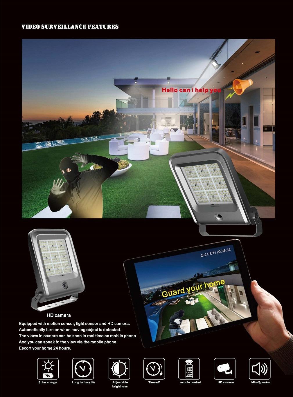 Solar Powered Motion Sensor LED Street Light with Lithium Battery for Outdoor Garden