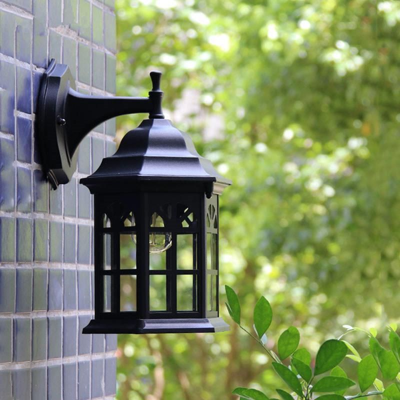 White Lanterns Simple Balcony Wall Lamp Outdoor Waterproof Terrace Wall Lamp (WH-HR-57)