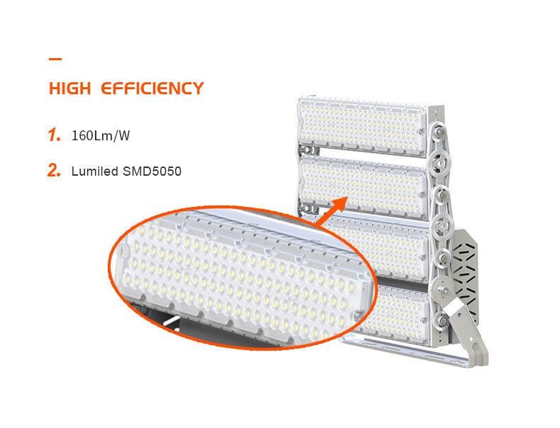 480W Outdoor LED Flood Light High Lumens Modular LED Reflector Waterproof Stadium Lighting