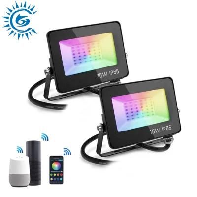 CE RGB Color Changing Floodlight Smart WiFi LED Flood Light IP65