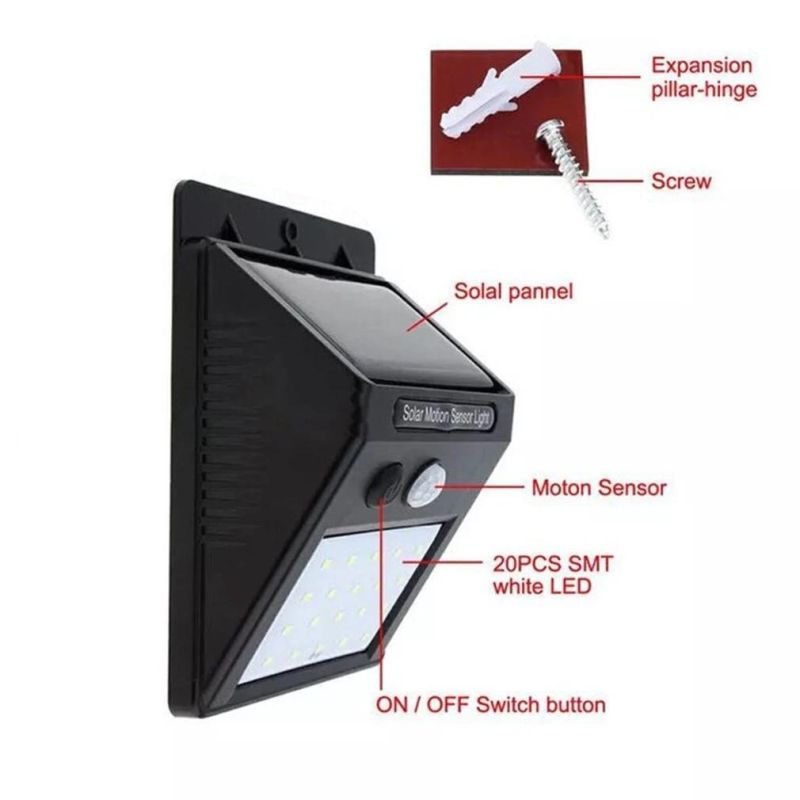 LED Flashlight Outdoor Sensor Wall Waterproof Solar Garden Street Light Sensor Automatically Lamp (WH-HR-04)