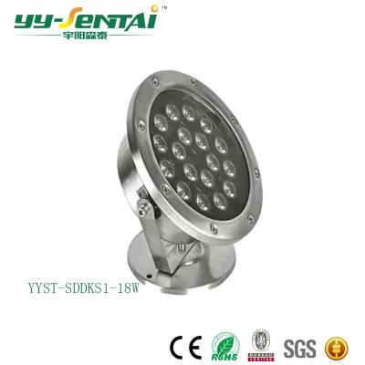High Waterproof Performance Stainless Steel 18W Fountain Light with IP68/Ce/RoHS