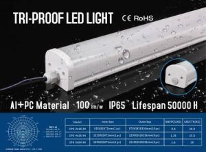 5000k Tri-Proof IP65 LED Linear Triproof Lamp Fixture