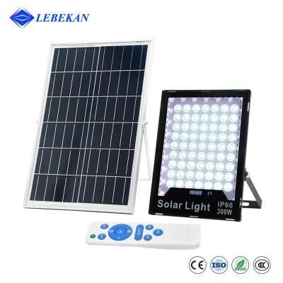 Lebekan Remote Control Multicolor Exterior Panel Solar 100W 200W 300W 400W Reflector LED RGB