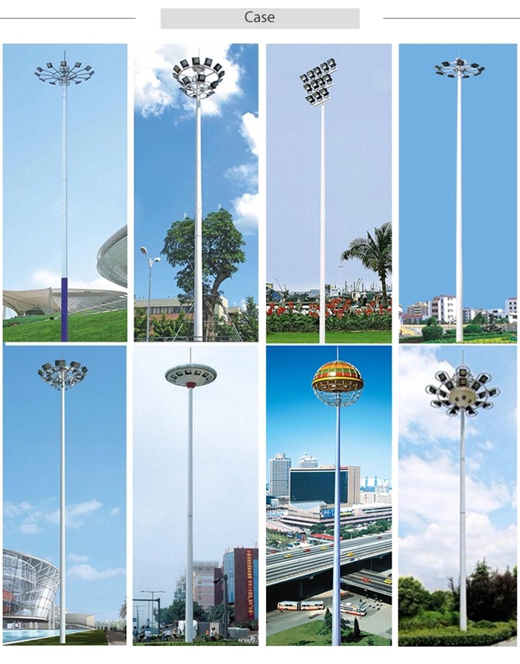 Stadium 30m Light High Mast Lighting Lift Poles Specification