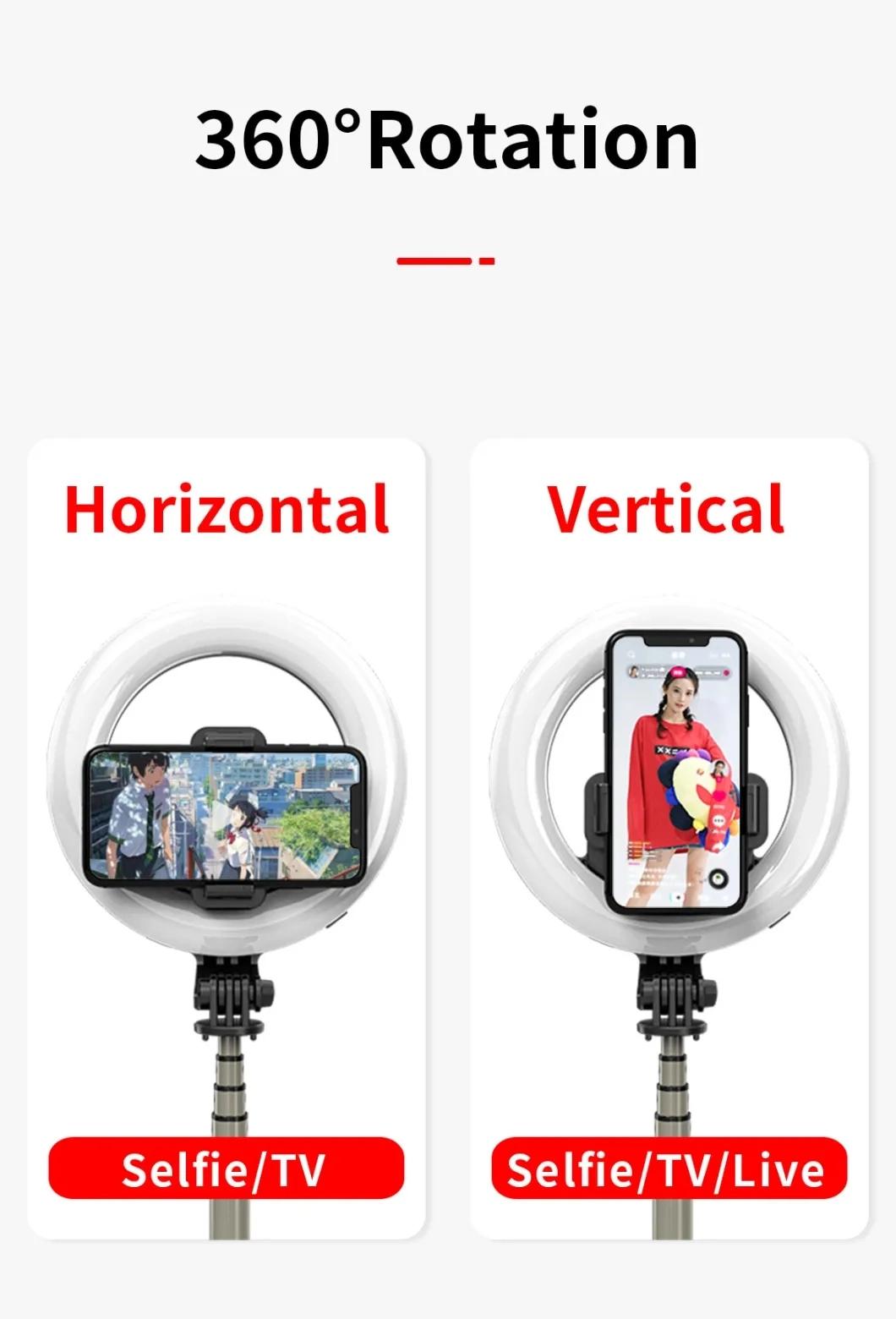 Beesclover L07 5 Inch Ring Light Bluetooth Selfie Stick Portable LED Fill Light Mobile Phone Live Bracket LED Fill Light R57