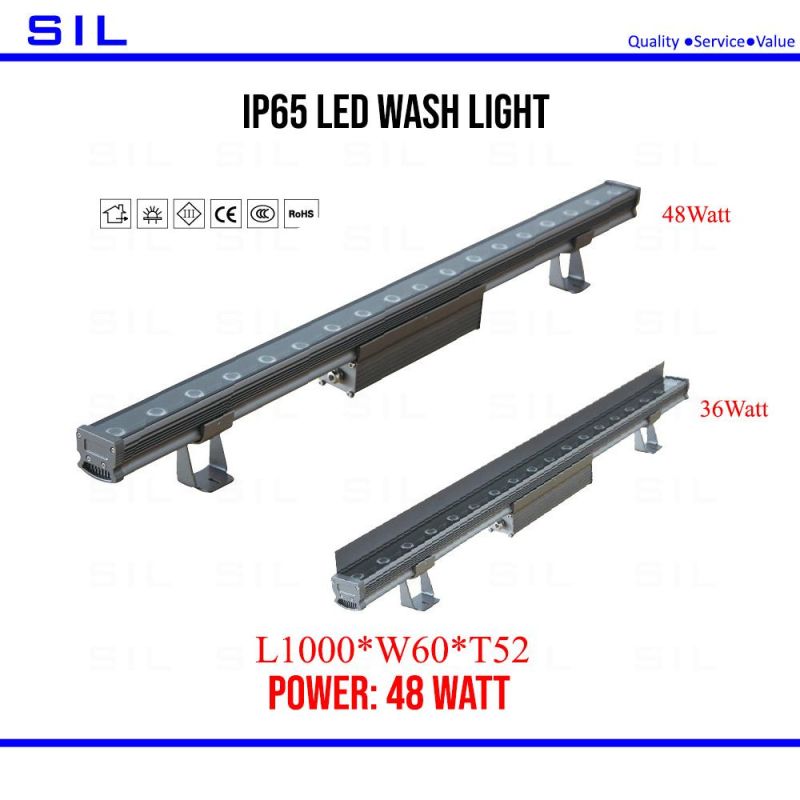 LED Wash Light IP65 48W Outdoor RGBW DMX Customization Waterproof Pixel DMX Outdoor Wall Washer Light