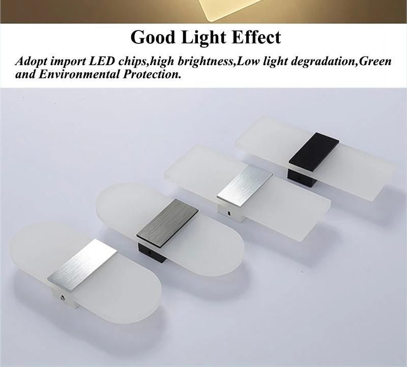 Hot Sale 3W 6W 3000K 6500K Aluminium Alloy Bracket Acrylic LED Modern Wall Light