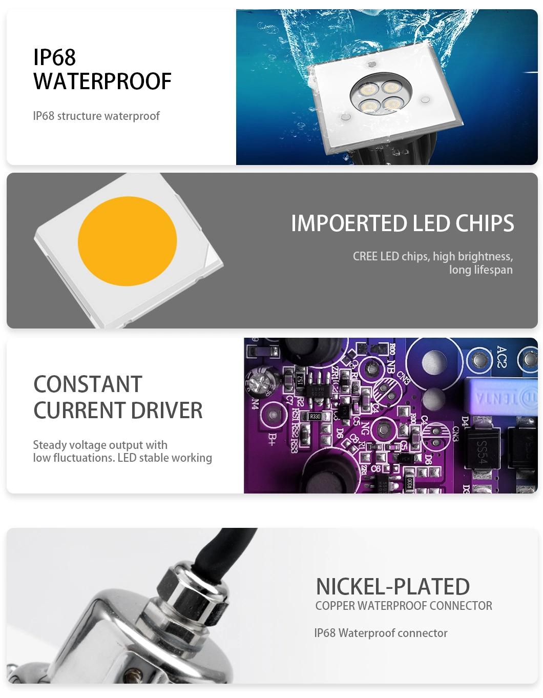 White Color 6W Ik10 Tempered Glass LED Underground Lights with SS316L Body Material