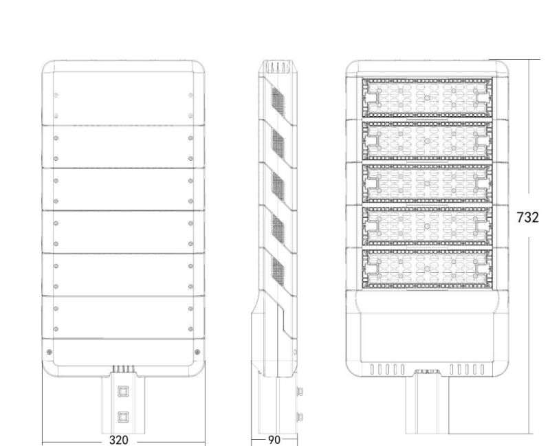 Factoy Price Ce RoHS Top Quality 180lm/W 250W Die-Casting Housing Waterproof LED Street Light