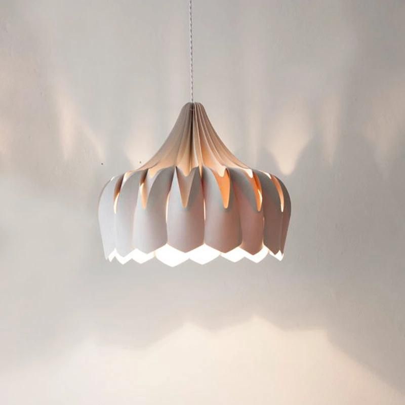 2022 Simple Foldable Large Home Decoration White Origami Paper Lamp Shade Pendant Light