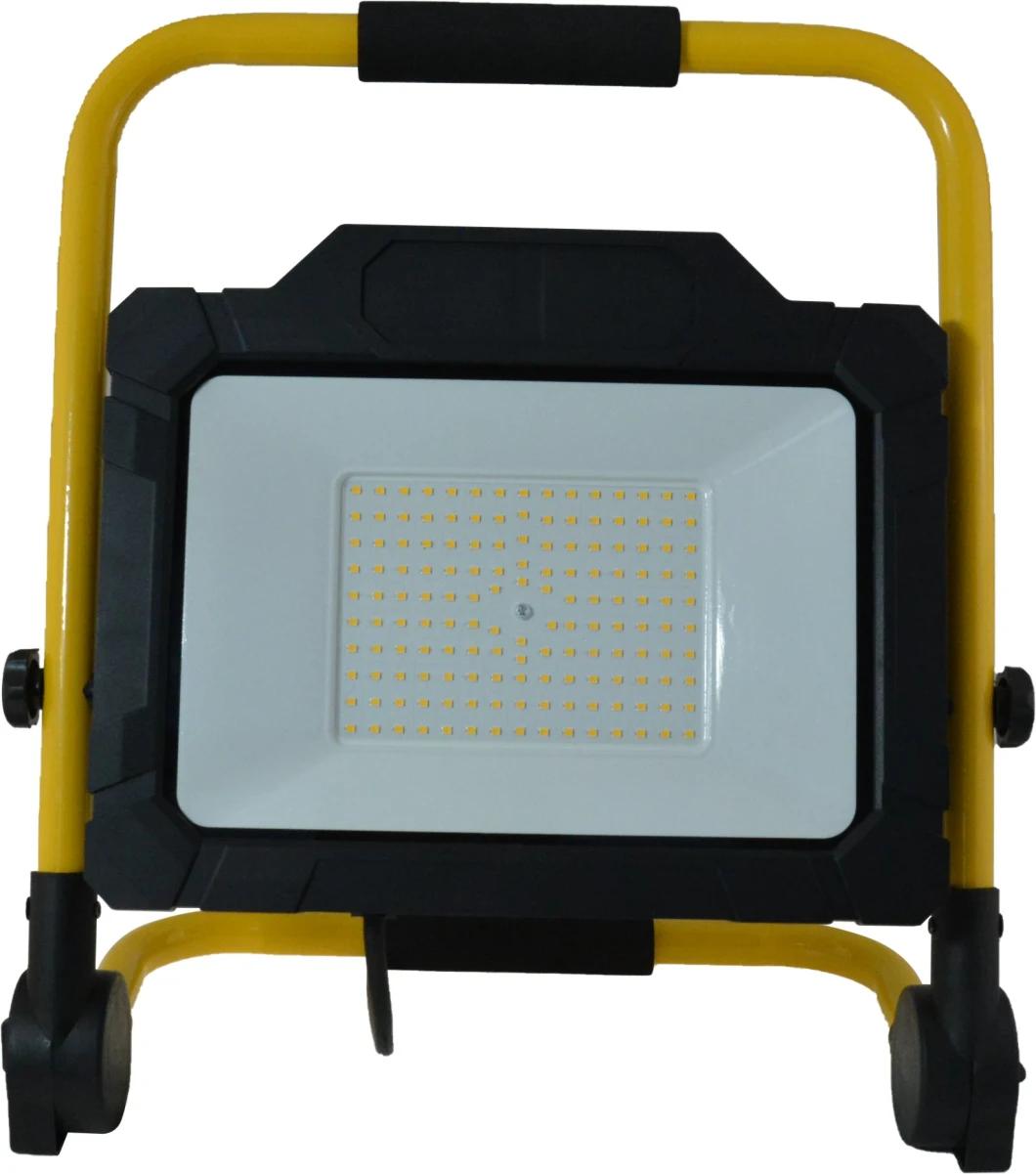 Portable Rechargeable Cordless LED Work Light Floodlight 100W IP65 Waterproof Emergency Flood Light with Stand Foldable Support LED Floodlight