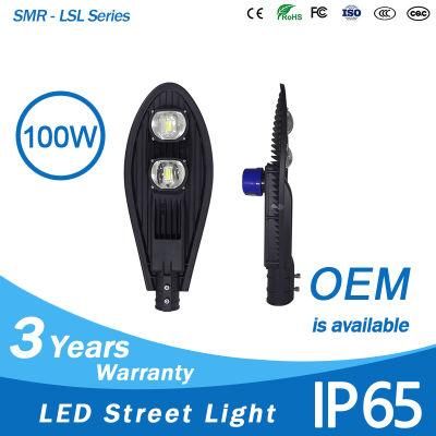 Ce RoHS 100W IP65 Waterproof Brigelux COB LED Solor Street Light