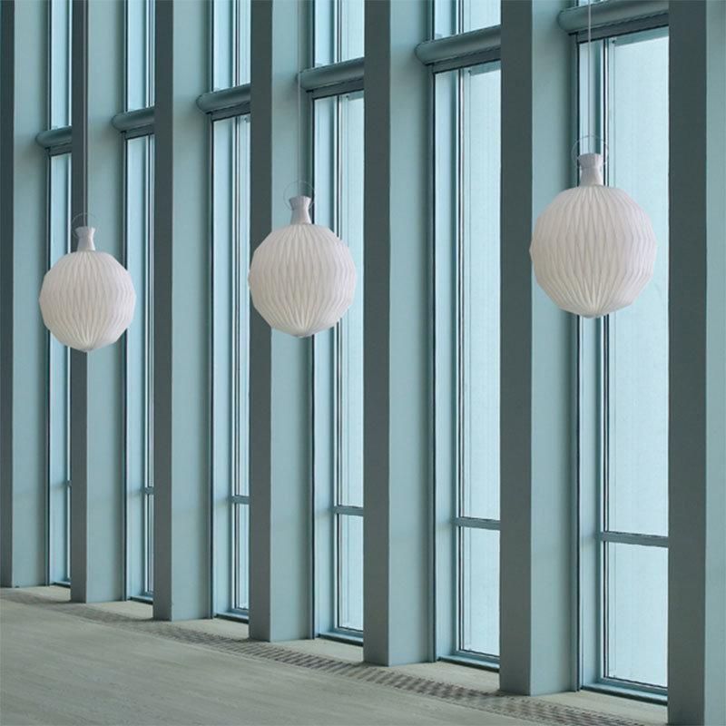2022 White Spherical Handmade Origami Chandelier, Fold The Paper Lamp, Decoration Paper Lamp