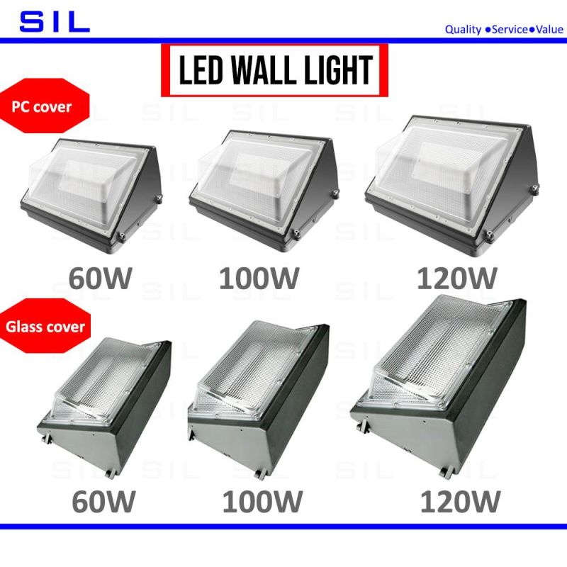 130lm/W IP65 277V AC 120W Industrial Security Mounted Exterior Classic 120W LED Wall Pack LED Wall Light
