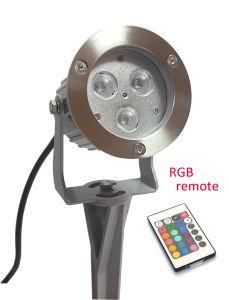 AC85-265V High Voltage LED Garden Spike Light RGB 3 in 1 with Remote Controller