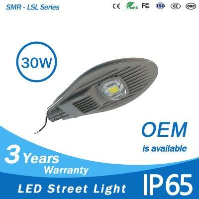 Energy Saving Die-Cast Aluminum 30W COB LED Street Light Sale