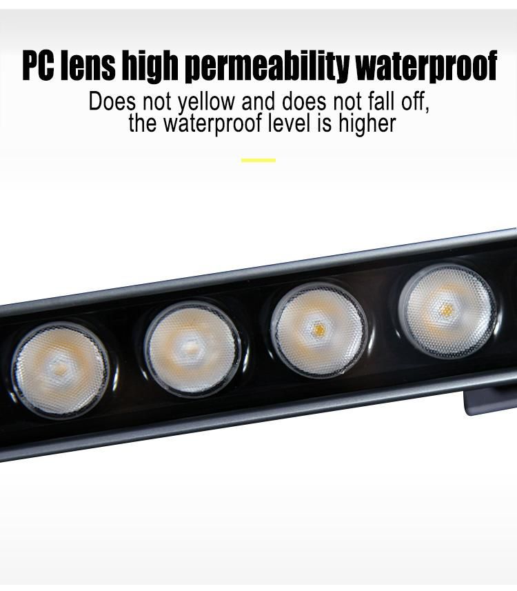 Outdoor Waterproof IP65 Aluminum Housing 24V 18W 512 RGB Wall Washer LED Light Aluminum LED Strip Wall Washer Lamp Lens
