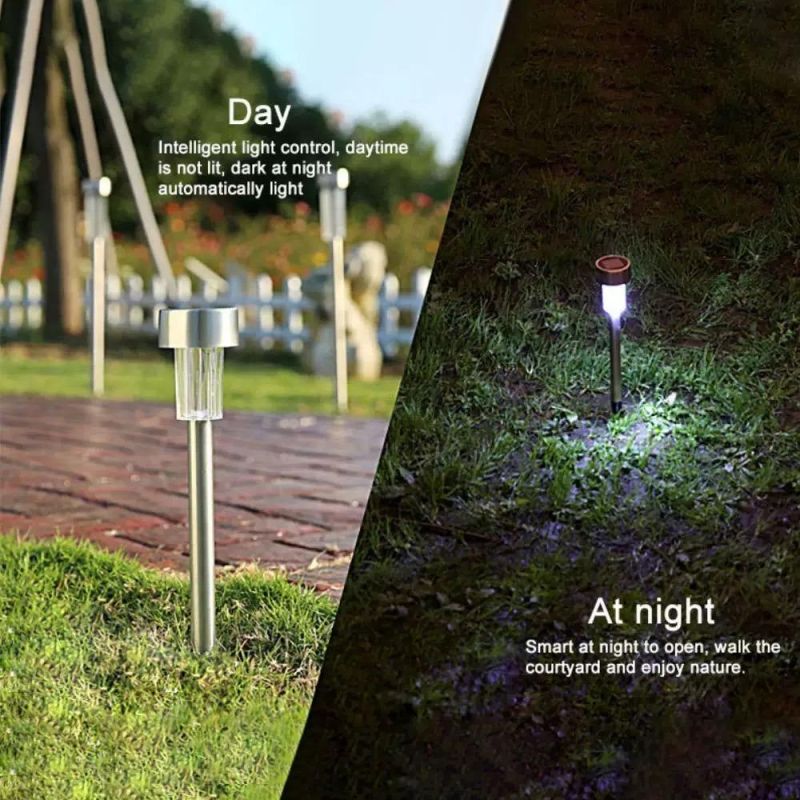 Outdoor Solar Lawn Ground Plugged Light Courtyard Garden Decoration Stainless Steel Landscape Lamp LED Lighting Waterproof Garden Lights