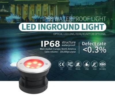Shenzhen Manufacturers 6W IP68 Structure Waterproof High Voltage LED Ground Lights Outdoor